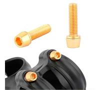 Rehoetom 6 pernos de vástago M5 x 18 mm para vástago de manillar, auriculares, desviador, cierres de acero chapado, resistentes, completos para anodizado CNC, compatible con (dorado)