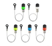 Rehoetom Alarmas de pesca para carpa, indicador de mordida multicolor con diseño hueco para pesca de fondo, compatible con bastones de mar, 36 cm, 28.4 g, incluye (R+Y+BU+G+WHI)