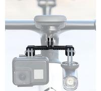 Rehoetom Aleación de aluminio para CNC para bicicleta, adaptador de puente para manillar, soporte de cámara dual y soporte de montaje, negro (B)