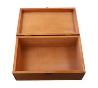 Rehoetom Baúl de almacenamiento de madera con cerradura, caja de madera retro de estilo vintage para recuerdos, cartas, joyas y documentos, solución de organización del hogar (L)