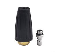 Rehoetom Boquilla turbo giratoria para lavadora de alta presión, 4000 PSI, 2.5-4 GPM, conexión rápida de 1/4 pulgadas, juego de boquillas de latón y acero inoxidable con funda protectora de goma (035)