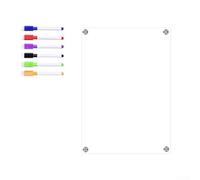 Rehoetom Calendario acrílico para nevera con pizarra blanca magnética, planificador mensual y semanal para organizador de refrigerador, tablero de mensajes transparente con marcadores, 8.27 x 11.69