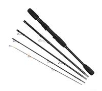 Rehoetom Caña de pescar de viaje de fibra de carbono de 1,8 m/2,1 m ML con diseño compacto de 5 secciones para ríos, lagos, embalses, arroyos, orillas (1,8)