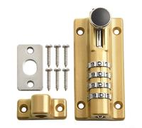 Rehoetom Cerradura de combinación digital mecánica para puertas de madera y armarios de almacenamiento, perno antirrobo de aleación de zinc, adaptador de bañera de montaje en pared, plata/negro/dorado