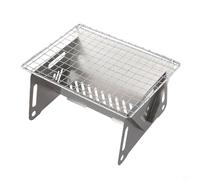 Rehoetom Estufa portátil de camping, compacta y plegable para uso en exteriores, parrilla de barbacoa de acero inoxidable, estufa de leña para camping, senderismo, picnics, 220 x 160 x 120 pulgadas