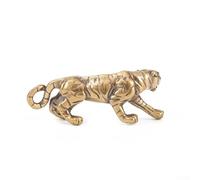 Rehoetom Figura de tigre de latón macizo, adorno vintage para decoración del hogar y jardín, 33,5 x 17 mm, estatua decorativa del rey de las bestias, mano de obra fina, animal de metal