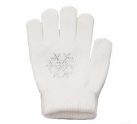 Rehoetom Guantes de patinaje artístico para niños y adultos, palma de goma antideslizante, guantes de invierno de algodón elástico cálido para deportes de hielo, negro/azul/rosa/blanco (L)