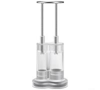 Rehoetom Herramienta para descorazonador de frutas con diseño de doble agujero, acero inoxidable y polipropileno para quitar hoyos de cerezas, aceitunas, fechas rojas, espino, compatible con