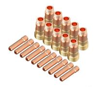 Rehoetom Juego de 20 pinzas TIG para lente de gas Stubby 17GL332 10N24S 3/32 pulgadas 2.4 mm con termómetro digital de doble canal y abrazadera de antorcha compatible con DB SR