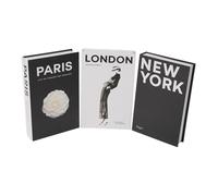 Rehoetom Juego de libros falsos decorativos de lujo, papel de tablero gris grueso con impresión de alta definición para un aspecto realista de simulación, elegante decoración del hogar (París)