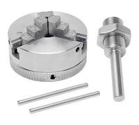 Rehoetom Juego de portabrocas de torno mini con opciones de tres mandíbulas y cuatro mandíbulas, varilla de conexión de portabrocas roscado M12x1, portabrocas de aleación de zinc para sujeción (B)