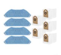 Rehoetom Juego de trapeador y bolsa de aspiradora para robot aspirador Lefant M2 Pro / M2S Pro, 4 almohadillas de microfibra + 5 bolsas de polvo de repuesto, para pelo de mascotas y suelos duros