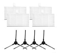 Rehoetom Kit de cepillos laterales para robot aspirador Grundig VCR 2330, cepillo lateral de repuesto y para juego de filtros HEPA, plástico + nailon + papel de filtro, gris y blanco, 4 o 6 (A)