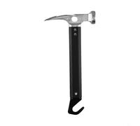 Rehoetom Martillo multifunción de acero inoxidable para camping con extractor de clavos y abridor de botellas, herramienta de doble cabeza para estacas de tienda de campaña, agarre ligero y