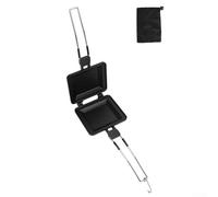 Rehoetom Parrilla plegable portátil para acampar y cocinar al aire libre - Sandwichera de desayuno sin aleación de aluminio, 33 x 14 x 4,5 cm, 480 g