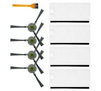 Rehoetom Piezas de repuesto para robot aspirador Lefant U180 M201 L3, cepillo lateral y filtro de alta densidad, paquete de 4 con cepillo de limpieza