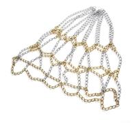 Rehoetom Red de baloncesto con cadena de metal para uso en exteriores e interiores, diseño de 12 hebillas, tamaño oficial 33 cm x 55 cm, para una construcción de hierro duradera, compatible con