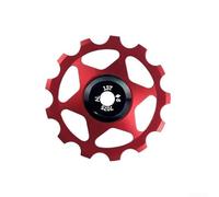 Rehoetom Rueda de polea de desviador 11T/13T con rodamientos de acero, rueda guía de dientes profundos para montaña para cubos de bicicleta, 50 mm/43 mm, para metal mecanizado CNC (13T-rojo)