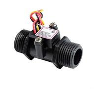 Rehoetom Sensor medidor de flujo de agua G1/2 pulgadas, interruptor de sensor de efecto pasillo de turbina, 1-30 L/min, CC 3.5-24 V, compatible con dispensadores de agua y máquinas expendedoras (negro