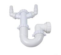 Rehoetom Tubo de drenaje para fregadero de 40 mm, curva en U con trampa de agua para plagas y prevención, diseño de flujo suave, instalación flexible de 360°, material de polipropileno y PVC