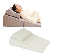 REHOOF Almohada Triangular Respaldo Cama Y Sofa, Multiposición-Cojin Lectura Cama, Cuña Antireflujo Adulto, Wedge Pillow, Cojin De Lectura, Almohada Cuña, Sueño, Fundas Lavable F,80 * 60 * 20CM