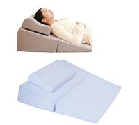 REHOOF Almohada Triangular Respaldo Cama Y Sofa, Multiposición-Cojin Lectura Cama, Cuña Antireflujo Adulto, Wedge Pillow, Cojin De Lectura, Almohada Cuña, Sueño, Fundas Lavable E,80 * 80 * 20CM