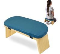 REHOOF Banco De Meditación con Cojín,Banco De Meditación Plegable De Madera para Meditación, Taburete Ergonómico para Oración, Taburete De Yoga para Arrodillarse Y Sentarse, Meditación Profunda C