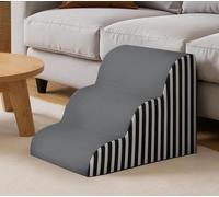 REHOOF Escalera para Perro para Cama Alta,Rampa para Perros,Escalera para Sofá De Espuma De Alta Densidad con Fundas De Tela Suave Lavable para Montar En La Cama,Fácil De Limpiar B,56×40×34.5CM