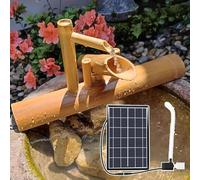 REHOOF Fuente De Agua Solar para Exteriores con Diseño De Bambú Oscilante, Incluye Bomba para Decoración De Jardín Y Patio Trasero Decoración Zen para Espacios Interiores,Exteriores 20"/50cm
