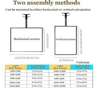 REHOOF Pantalla Publicitaria LED Comercial De Ajuste Delgado,Cartelera LED Pared con Marco A Presión,Cartel Publicitario Iluminado para Menús De Restaurantes para Cafeterías,Tiendas Vertical,50x80cm