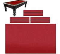 REHOOF Pool Table Cloth Felt Replacement Kit, 9Ft Indoor Sports Game Durables Billiard Tabel Cloth Cover with 6 Bottom Cloth For A Variety of Games Snooker para Bares Clubes Y Hoteles Red