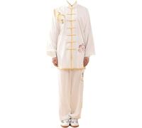 REHOOF Uniforme De Tai Chi Bordado A Mano,Unisex De Algodón,Traje De Kung Fu Chino para Hombres Mujeres,Ropa Tradicional China,Tang Traje De Artes Marciales para Meditación,Conjuntos Pantalones F,M