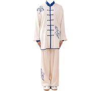 REHOOF Uniforme De Tai Chi Bordado A Mano,Unisex De Algodón,Traje De Kung Fu Chino para Hombres Mujeres,Ropa Tradicional China,Tang Traje De Artes Marciales para Meditación,Conjuntos Pantalones B,M