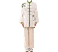 REHOOF Uniforme De Tai Chi Bordado A Mano,Unisex De Algodón,Traje De Kung Fu Chino para Hombres Mujeres,Ropa Tradicional China,Tang Traje De Artes Marciales para Meditación,Conjuntos Pantalones C,M