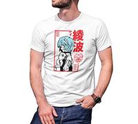 Rei Ayanami Neon Genesis Evangelion Camiseta De Hombre Blanca Size L