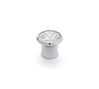 BLISTER CON 4 POMOS REDONDOS PARA MUEBLE FABRICADO EN CRISTAL ACABADO CROMO BRILLO - TRANSPARENTE MOD.943 Ø28mm REI