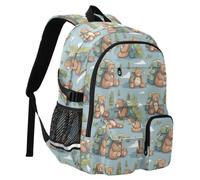 Reiacy Adventure Teddy Bear - Mochila escolar para niños, gran capacidad, bolsa para laptop, mochila de viaje para escuela secundaria y universidad