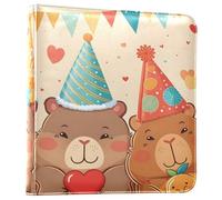 Reiacy Álbum de fotos grande autoadhesivo - Capybara's BirthdayDIY Libro de recuerdos de cuero - Carpeta de anillos recargable con 20 hojas para fotos de 6 x 4, 7 x 5 para viajes familiares