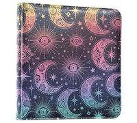 Reiacy Álbum de fotos grande autoadhesivo - Magic Moon StarsDIY Libro de recuerdos de cuero - Carpeta de anillos recargable con 20 hojas para fotos de 6 x 4, 7 x 5 para viajes familiares