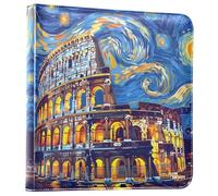 Reiacy Álbum de fotos grande autoadhesivo - Van Gogh's Starry Night ColosseumDIY libro de recuerdos de cuero - Carpeta de anillos recargable con 20 hojas para fotos de 6 x 4, 7 x 5 para viajes