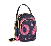 Reiacy Bolso cruzado Six Seven para mujer, con cadena desmontable, para teléfono, bolso de hombro, cartera