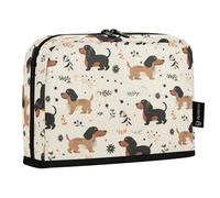 Reiacy Cute Dogs - Estuche para lápices con cremallera y diseño floral vintage para niños, escuela, oficina