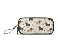 Reiacy Cute Dogs - Estuche para lápices vintage con diseño floral de gran capacidad con compartimentos con cremallera, bolsa de papelería para niños, adolescentes y escuelas, multicolor, Talla única,