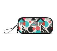 Reiacy Estuche con formas geométricas creativas, estuche de gran capacidad con compartimentos con cremallera, bolsa de papelería para niños, adolescentes y escuelas, multicolor, Talla única, Regular