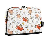 Reiacy Estuche para lápices Capybara Pilot de dibujos animados con cremallera, bolsa de almacenamiento para niños, escuela, oficina