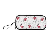 Reiacy Estuche para lápices de dibujos animados de osos polares de gran capacidad con compartimentos con cremallera, bolsa de papelería para niños, adolescentes y escuelas, multicolor, Talla única,