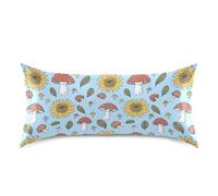 Reiacy Funda de almohada de satén para cabello y piel, fundas de almohada sedosas con diseño de setas, girasoles, funda de almohada suave con cierre de sobre, fundas de almohada refrescantes para