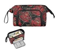 Reiacy Line Art Rose - Estuche grande para lápices de gran capacidad con asa, bolsa para bolígrafos para niñas, niños y mujeres, ideal para viajes, escuela, oficina, regalo