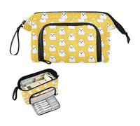 Reiacy Little Ghosts - Estuche grande para lápices de gran capacidad con asa, bolsa para bolígrafos para niñas, niños y mujeres, ideal para viajes, escuela, oficina, regalo