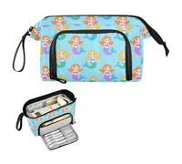 Reiacy Mermaids - Estuche romántico grande para lápices, bolsa de lápices de gran capacidad con asa, bolsa para bolígrafos para niñas, niños y mujeres, ideal para viajes, escuela, oficina, regalo